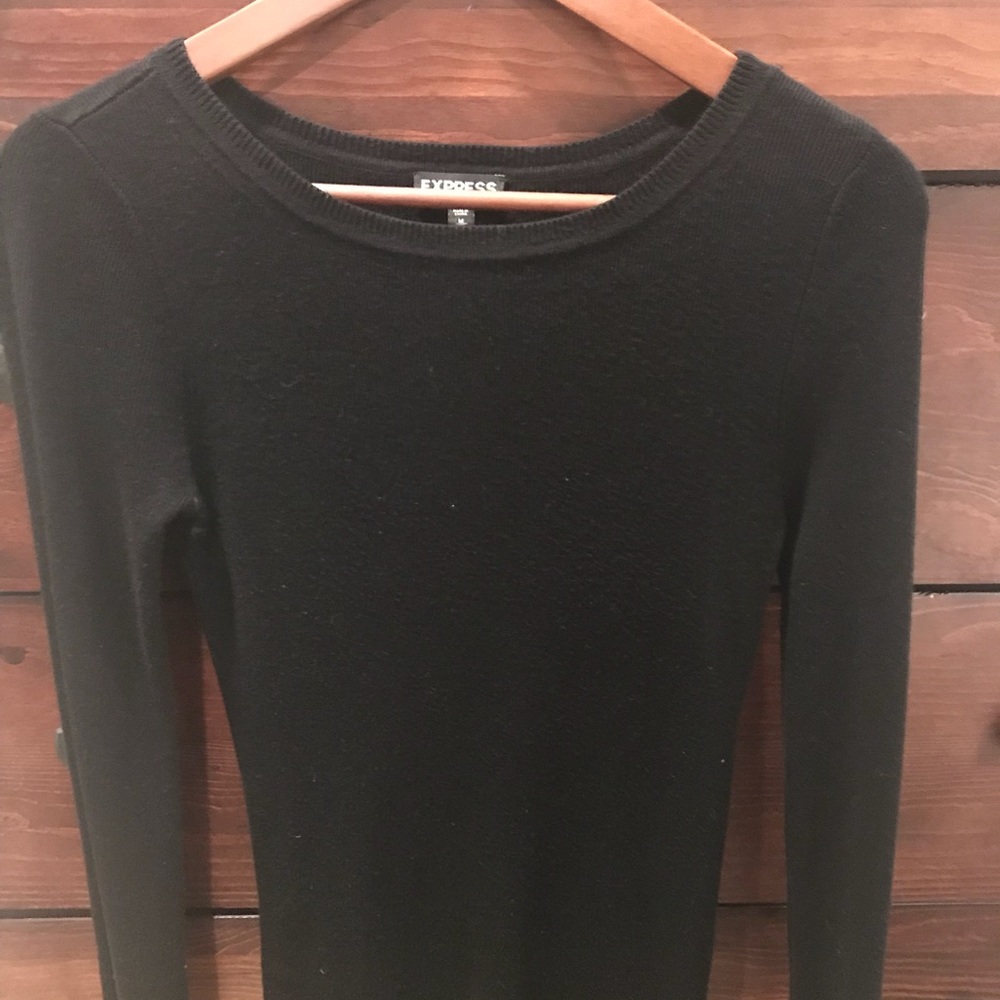 Express, Long sleeve, black fitted sweater